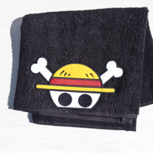 Straw Hat Skull Hooded Towel