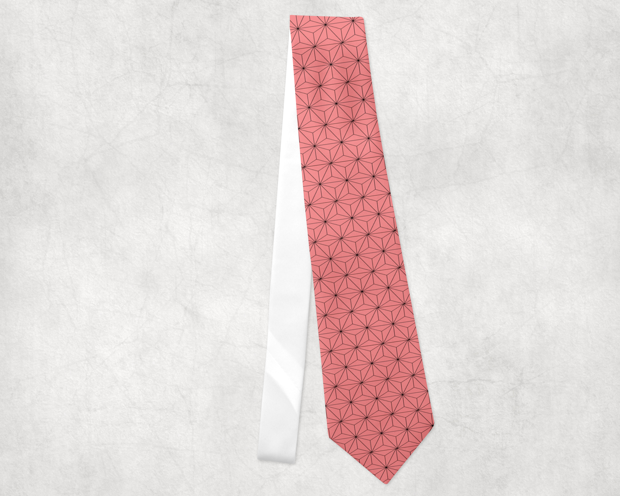 Hemp Leaf Pattern Neck Tie Mockup