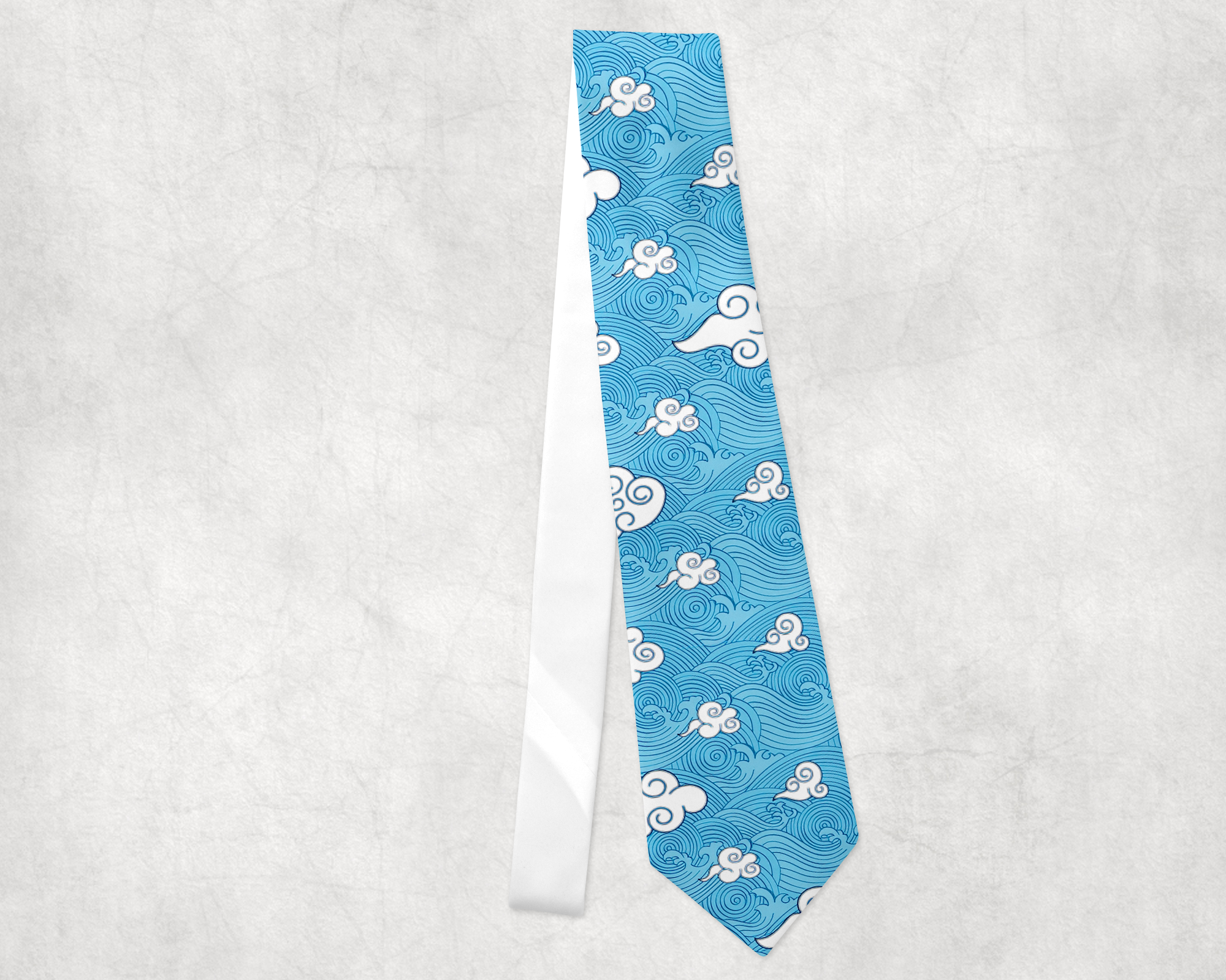 Breath of Wind Pattern Neck Tie Mockup