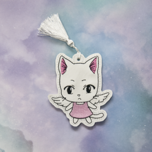 Flying White Cat Bookmark