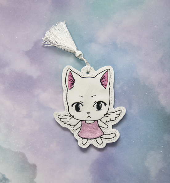 Flying White Cat Bookmark