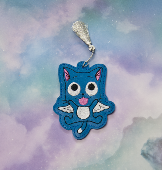 Blue Flying Cat Bookmark