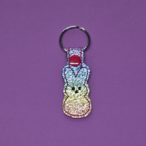 Marshmallow Bunny Key Fob