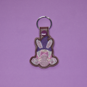 Girl Gnome Bunny Key Fob
