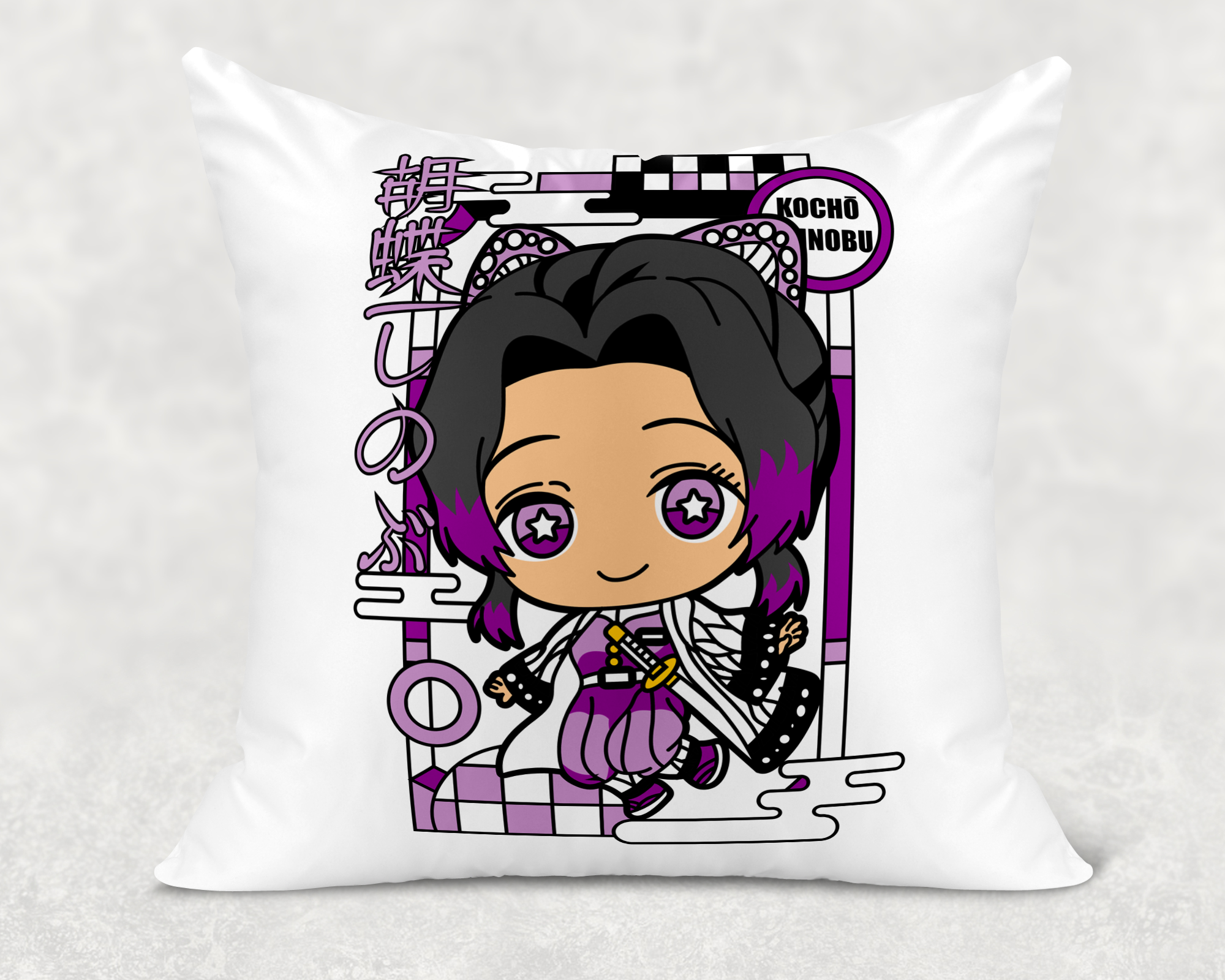 Butterfly Girl Throw Pillow Cover Mockup