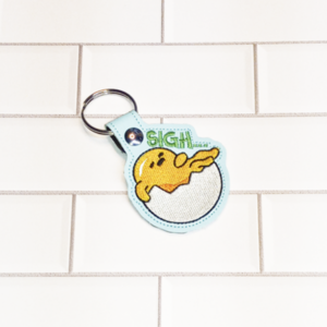 Lazy Egg Sigh Key Fob