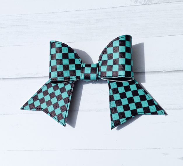 Ichimatsu Pattern Cheer Bow