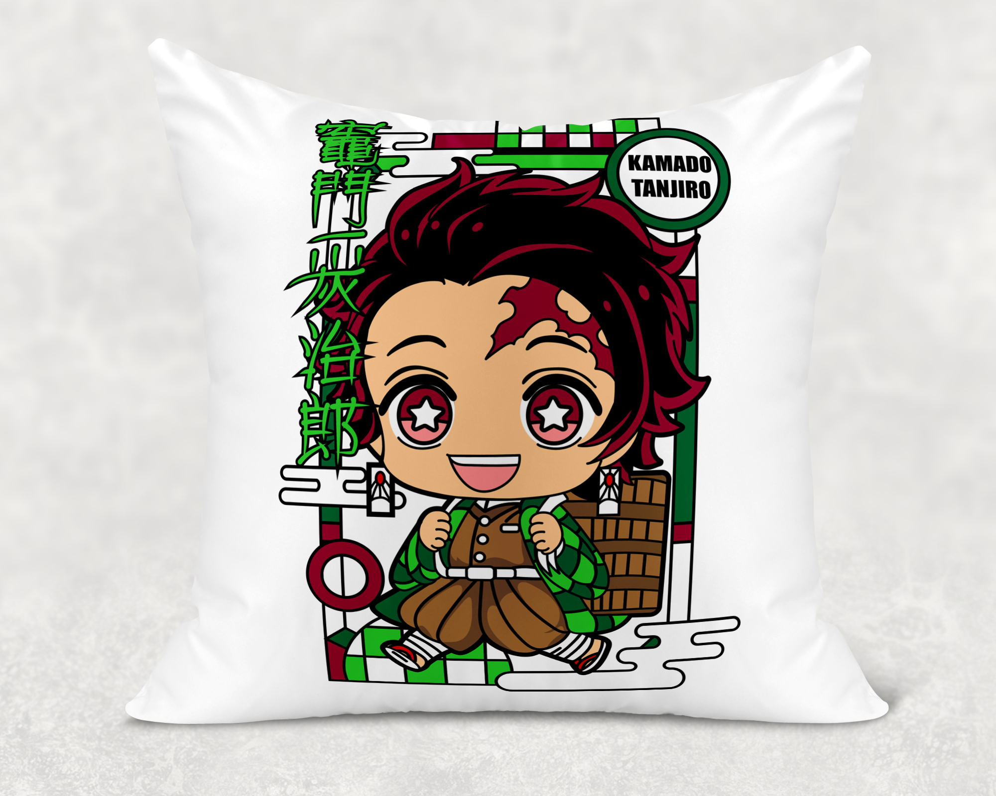 Slayer of Demons Throw Pillow Cover Mockup