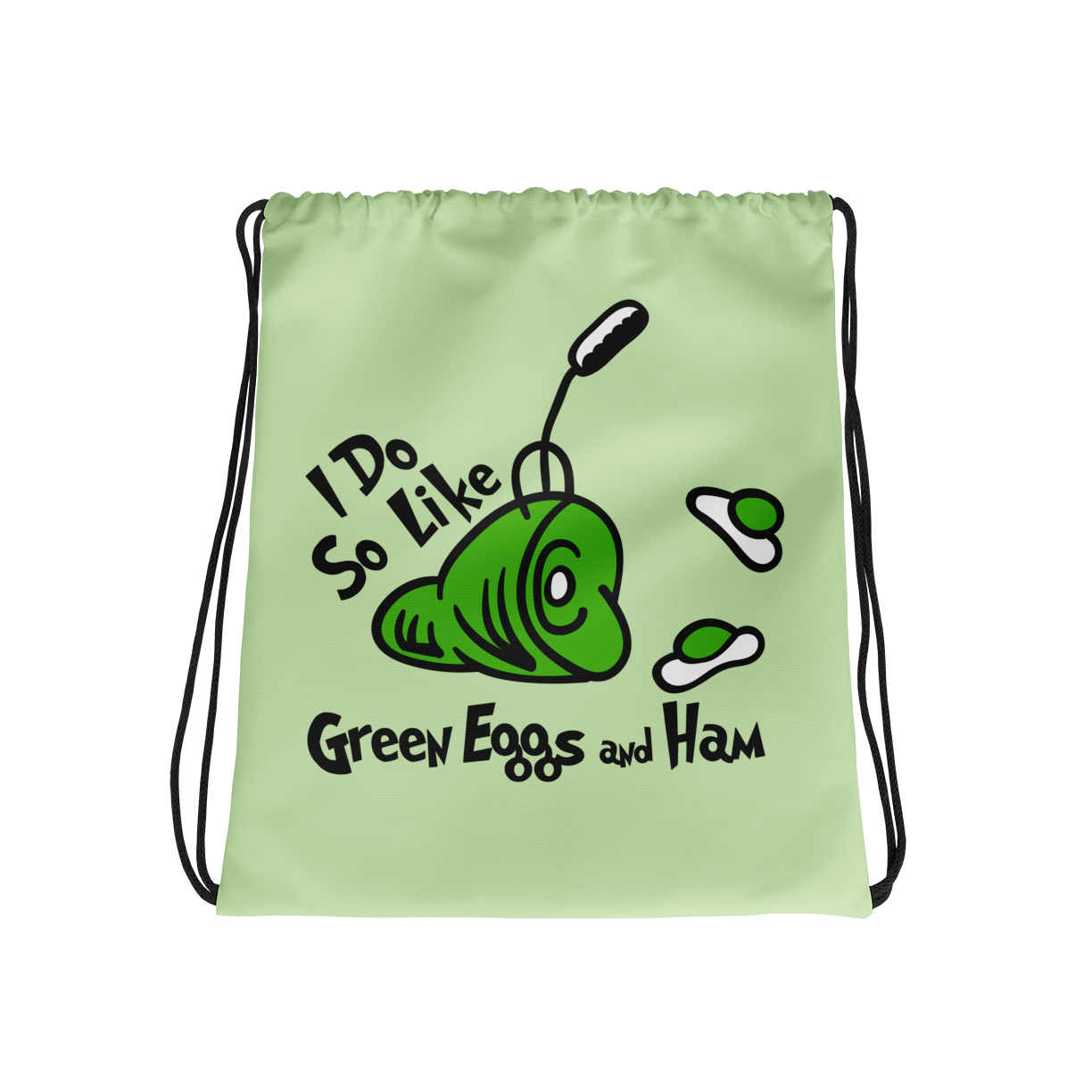 Green Eggs & Ham Drawstring Bag Mockup