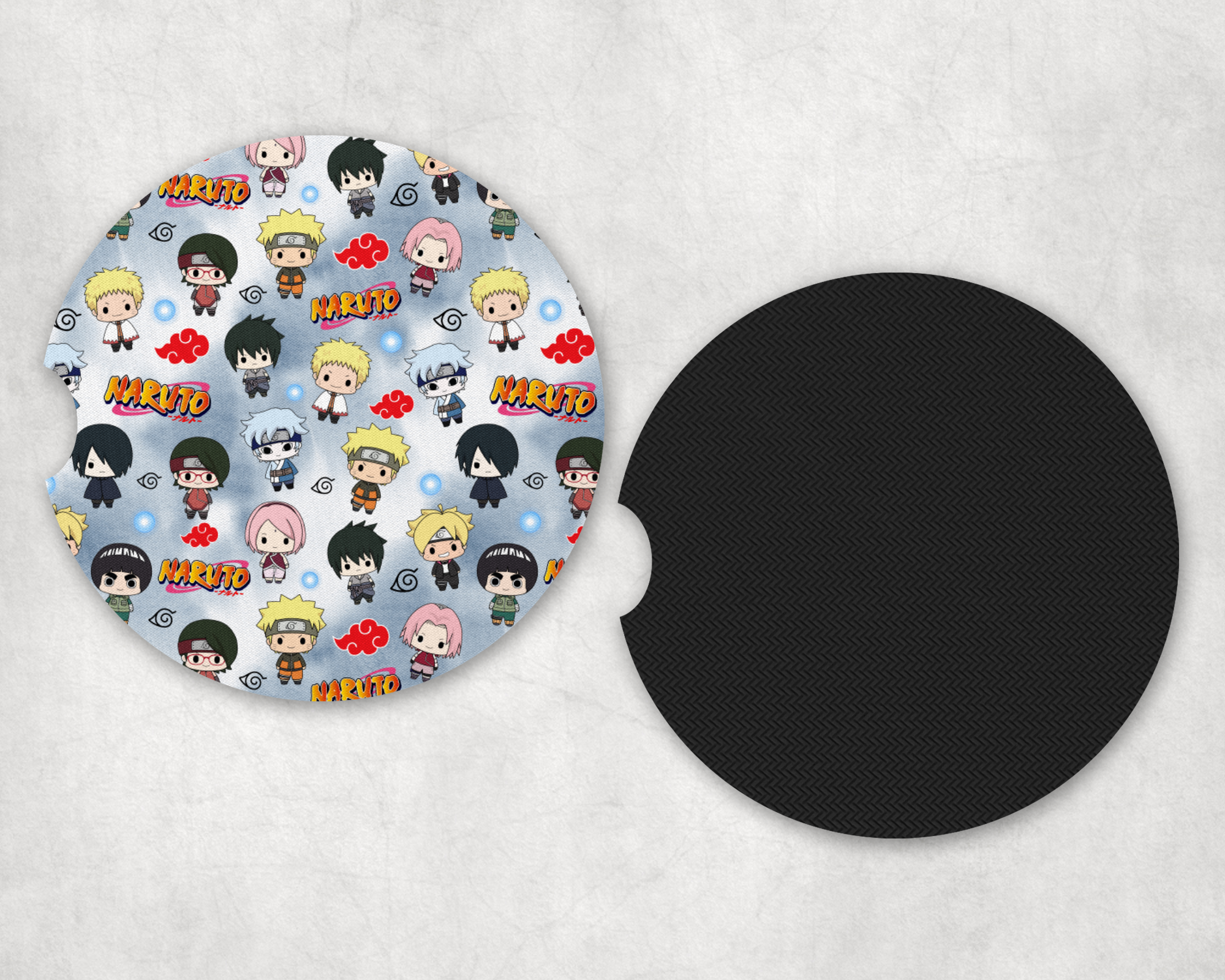 Chibi Clan Ninjas Car Coasters Mockup