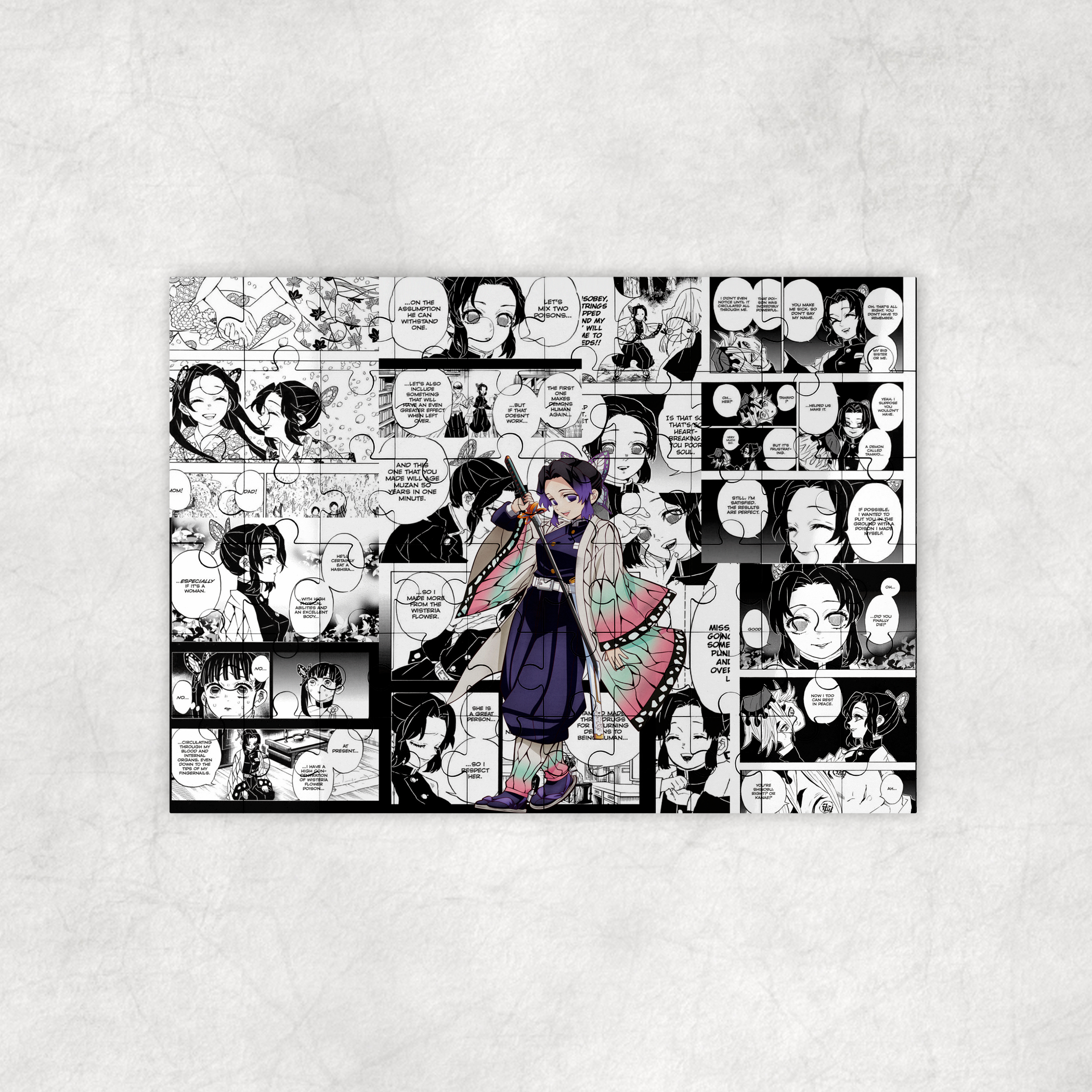 Butterfly Girl Manga Puzzle Mockup