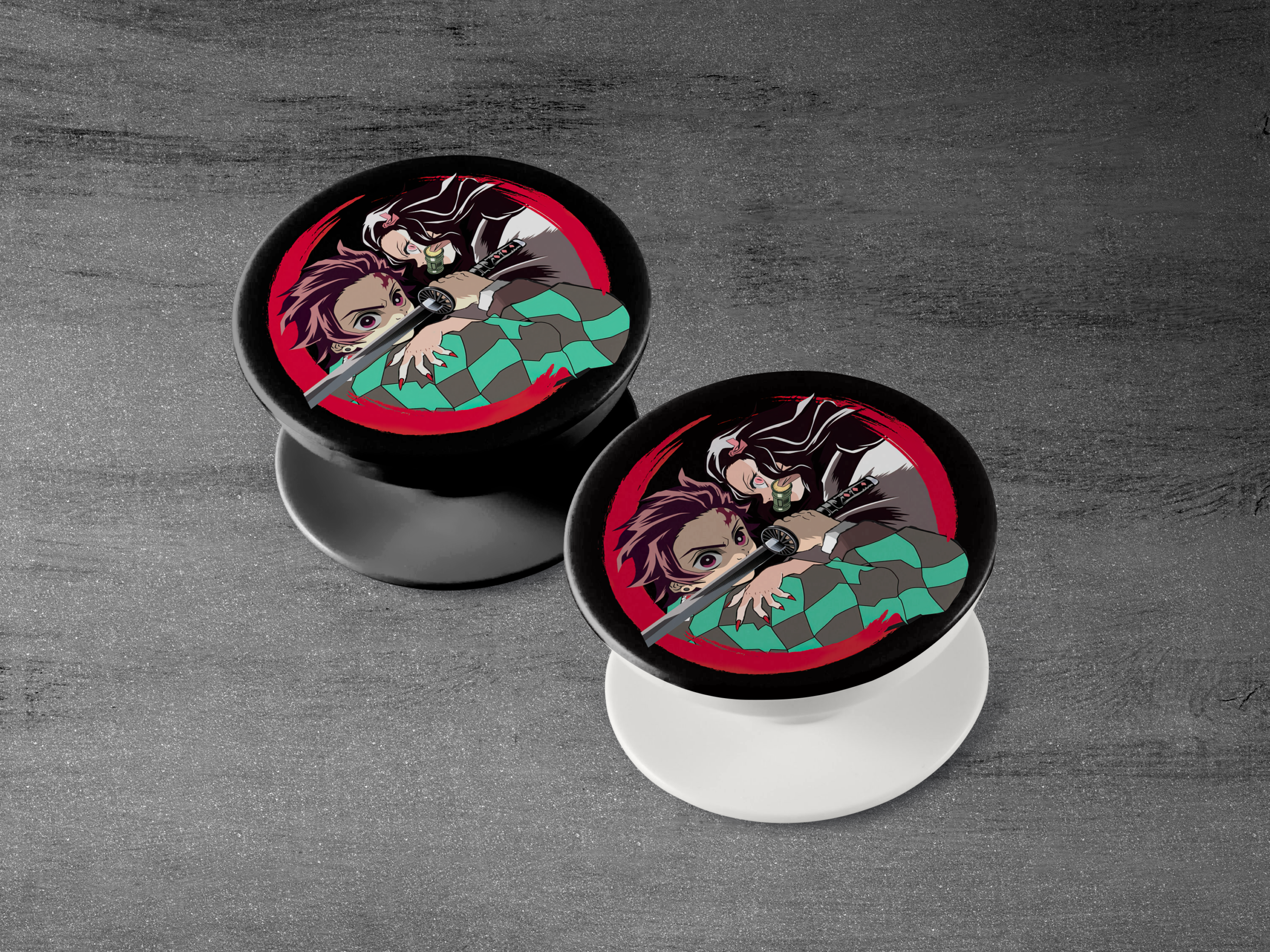 Demon Fighting Siblings Phone Grip Mockup