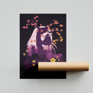 Slayer of Demons & His Sister Silhouette Art Print Mockup