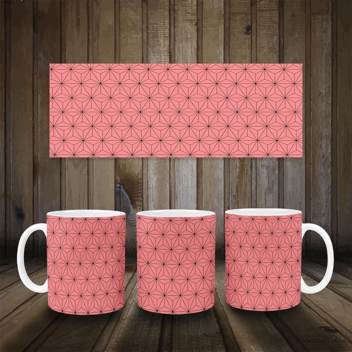 Hemp Leaf Pattern Mug Mockup
