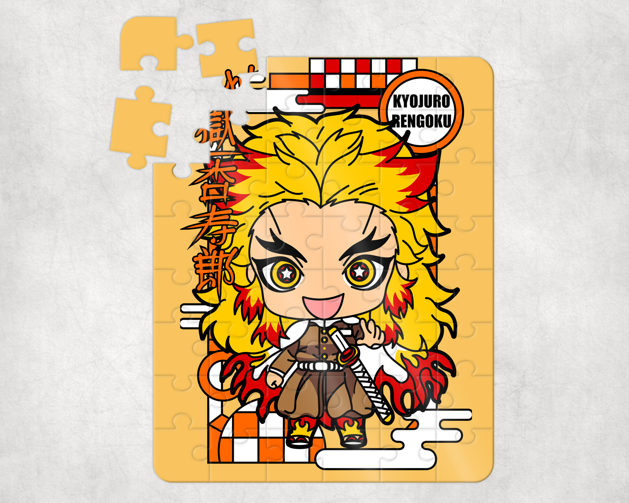 Chibi Fire Wielder Puzzle Mockup