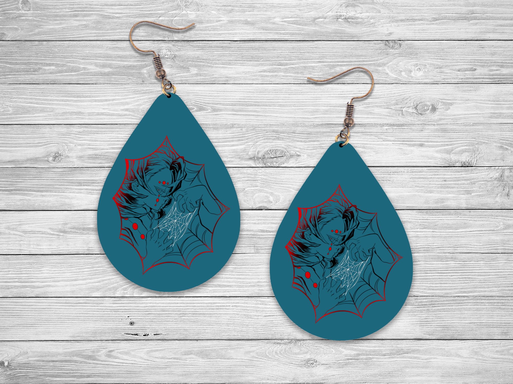 Demon Spider Earrings Mockup