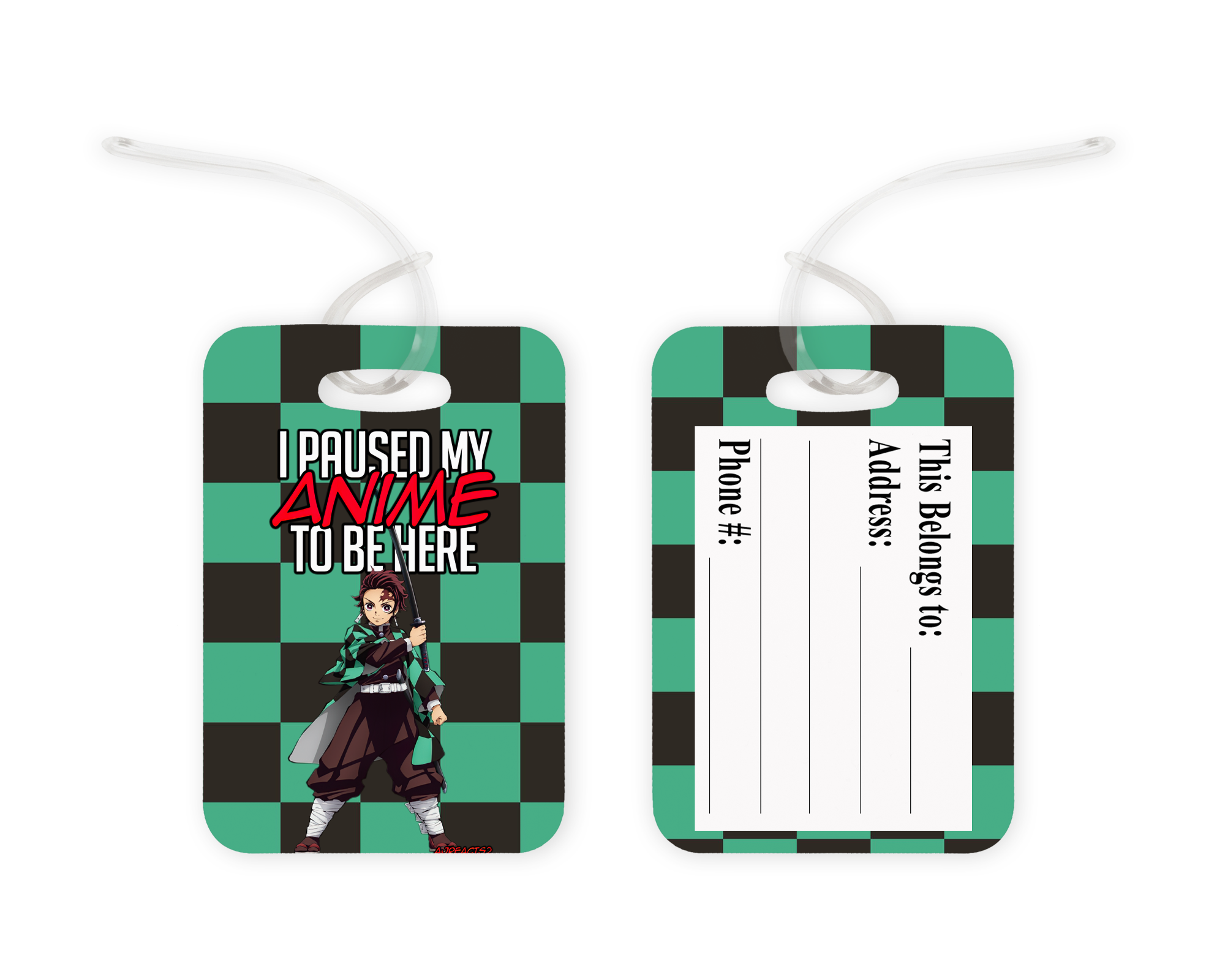 Left My Anime For This Bag Tag Mockup