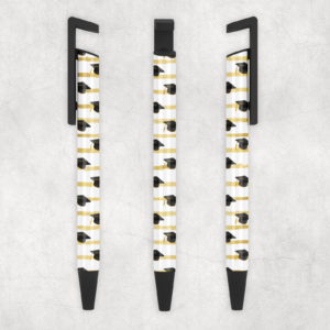 Grad Caps & Stripes Ballpoint Pen Mockup