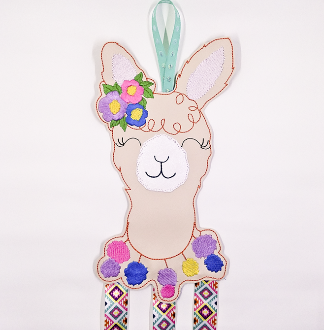 Floral Llama Hair Clippie Keeper
