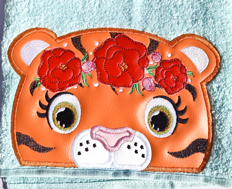 Floral Tiger Hooded Towel