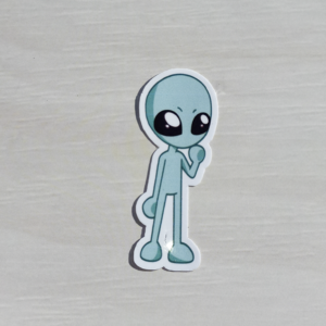 Thinking Alien Sticker