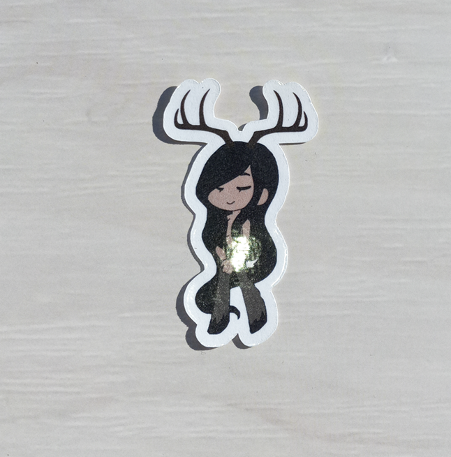 Deer Woman Sticker