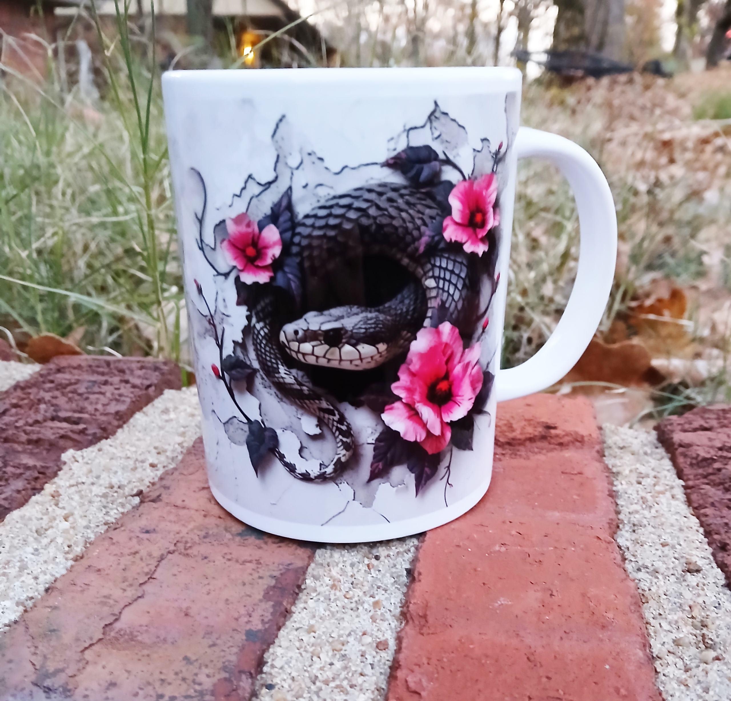 Floral Wall Snake Mug