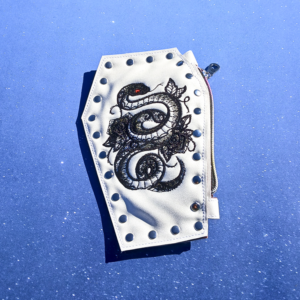 Floral Snake Rivet Coffin Wallet