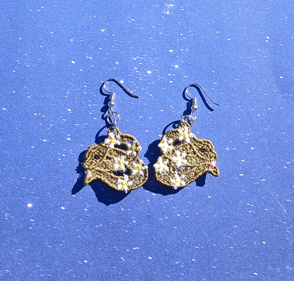 Floral Lace Snake Earrings