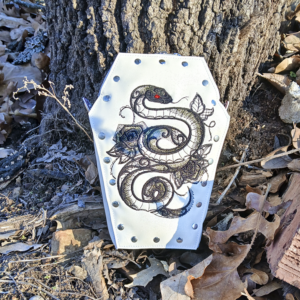 Floral Snake Rivet Coffin Bag