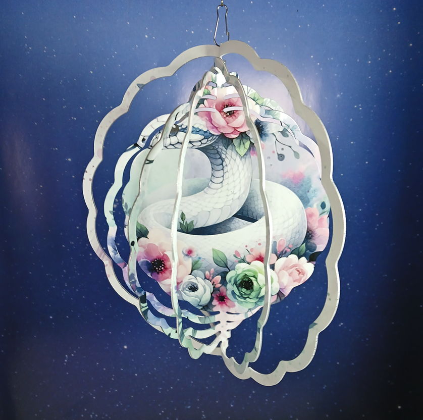 Floral Snake Wind Spinner