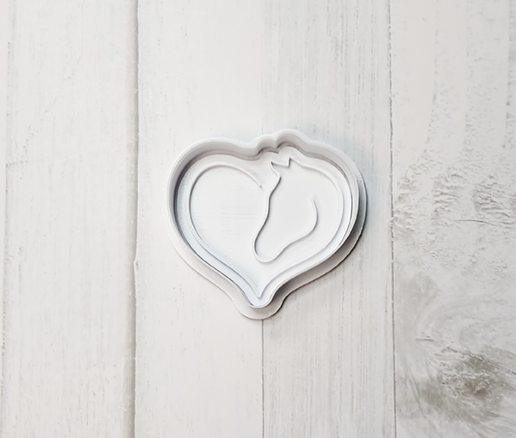 Horse Heart Cookie Cutter & Stamp