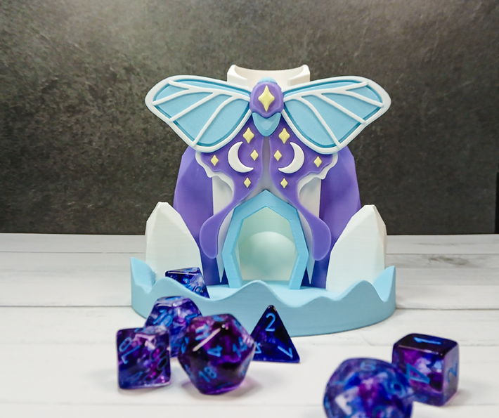 Lunar Moth Stone Dice Tower