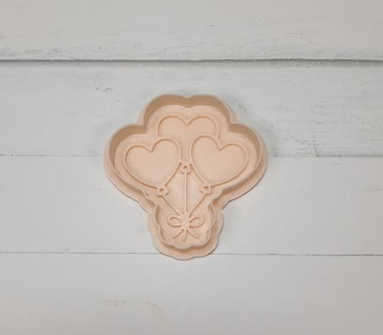 Heart Balloon Bouquet Cookie Cutter & Stamp