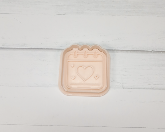Valentine Calender Cookie Cutter & Stamp
