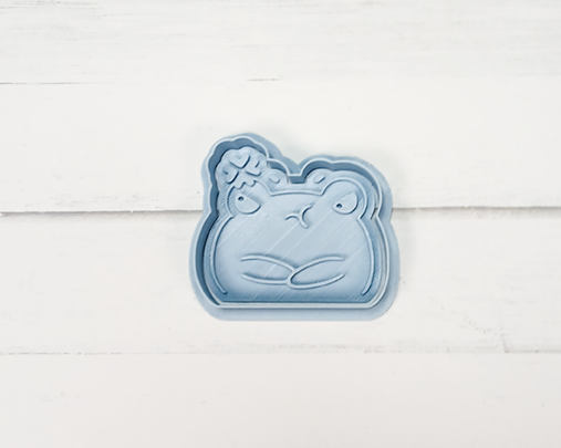 Kawaii Grumpy Frog Cookie Cutter & Stamp