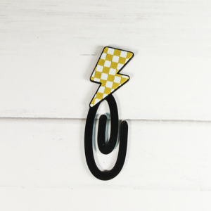Checkered Lightning Bolt Jumbo Paperclip Bookmark