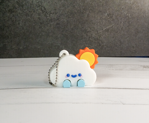 Kawaii Articulated Partially Cloudy Keychain