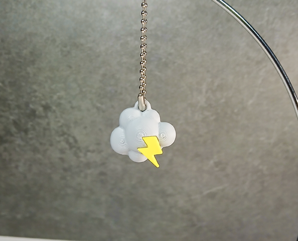 Thunder Cloud Weather Icon Keychain