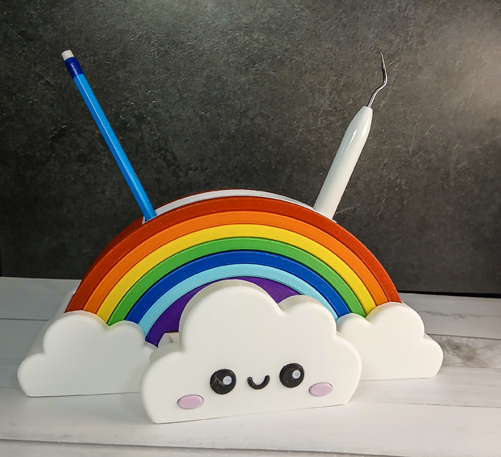 Kawaii Rainbow Pencil Organizer