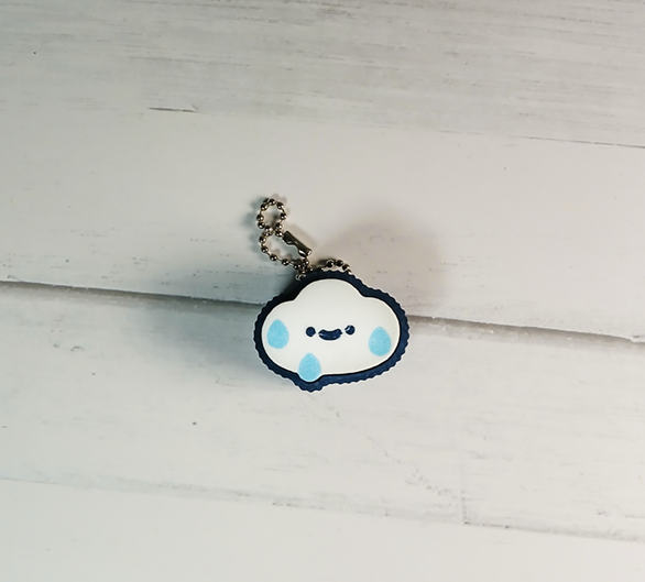 Kawaii Rain Cloud Clicker Keychain