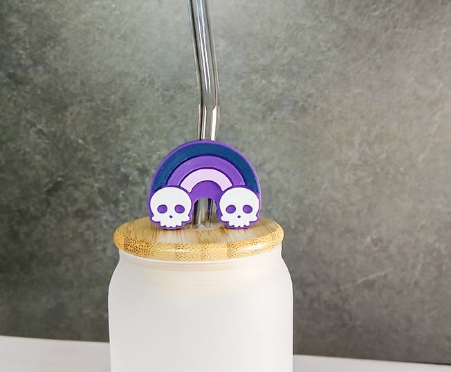 Grim Rainbow Straw Topper