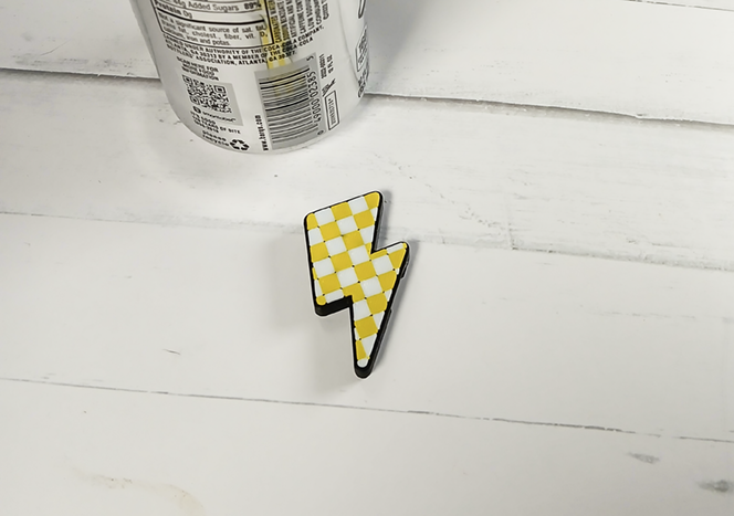 Checkered Lightning Bolt Pop Can Opener
