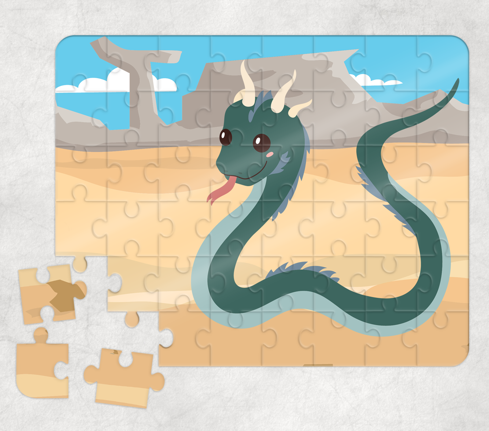Desert Basilisk Puzzle Mockup