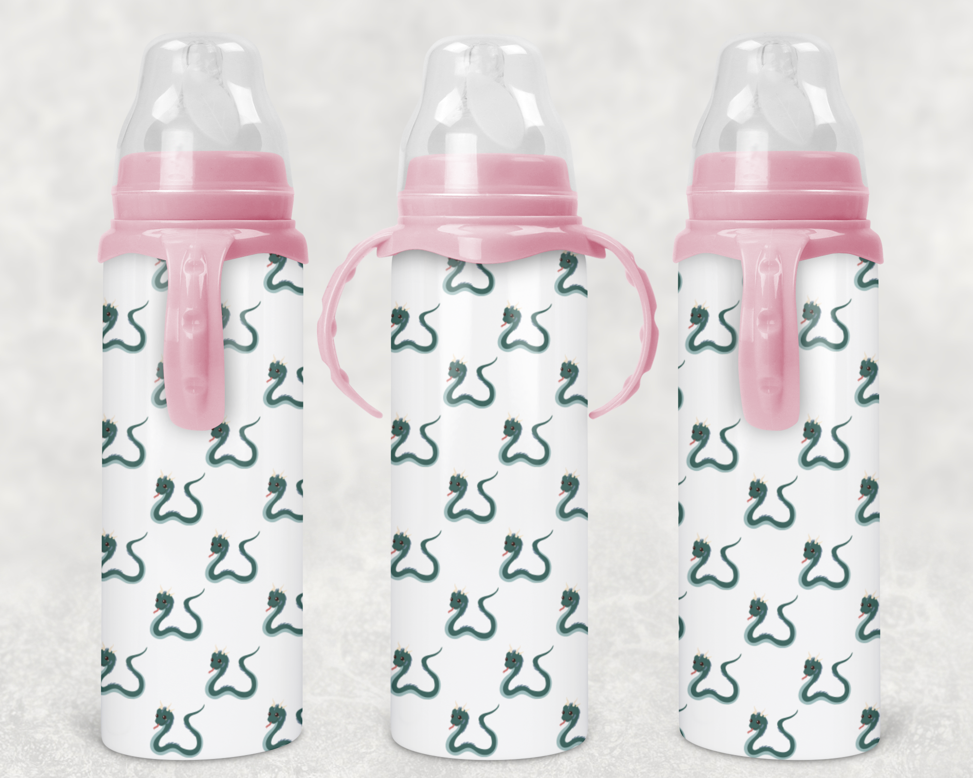 Basilisk Pattern Baby Bottle Mockup