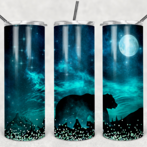 Night Sky Bear Tumbler Mockup