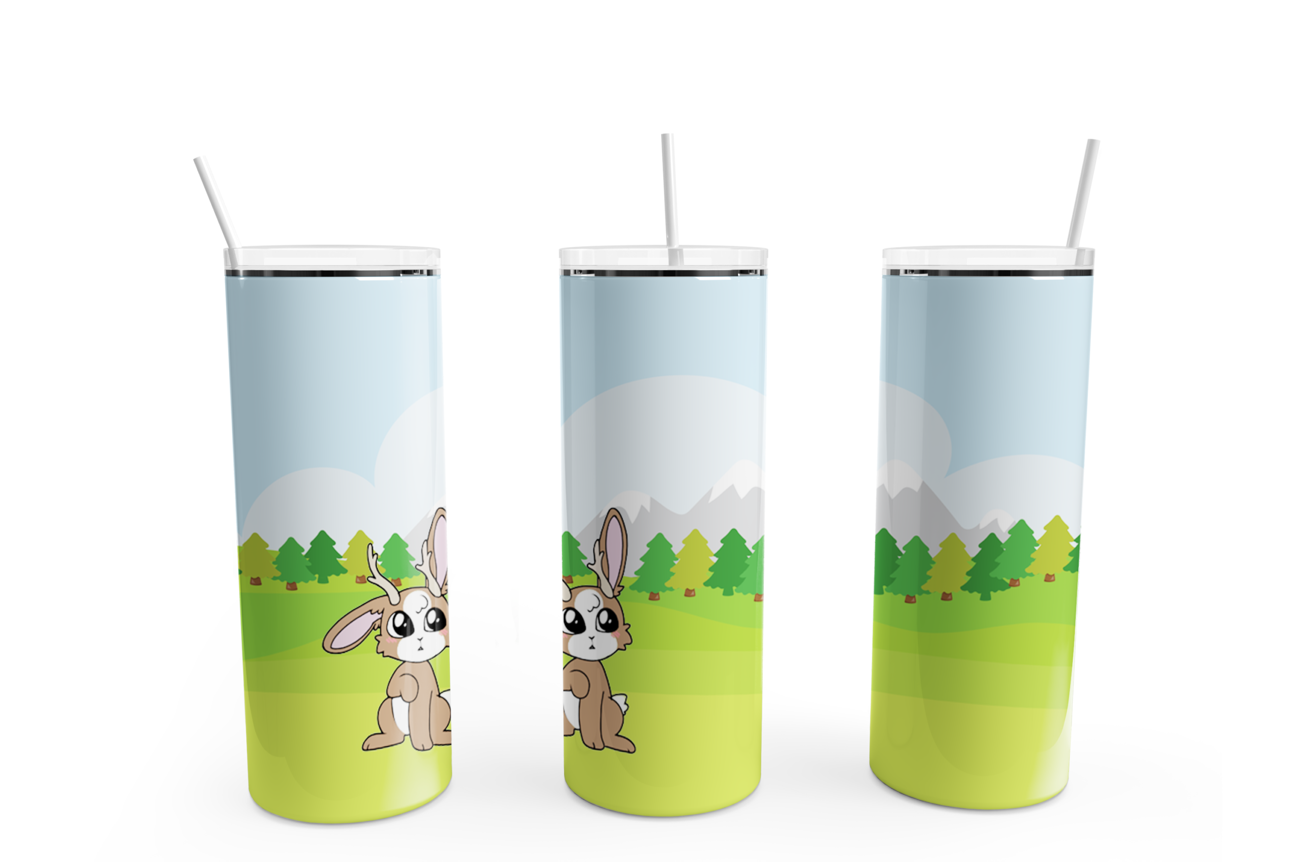 Kawaii Jackalope Tumbler Mockup