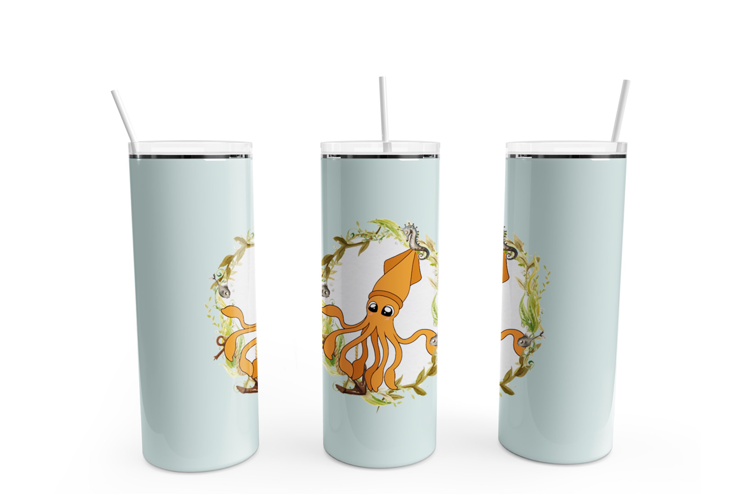 Kawaii Kraken Tumbler Mockup