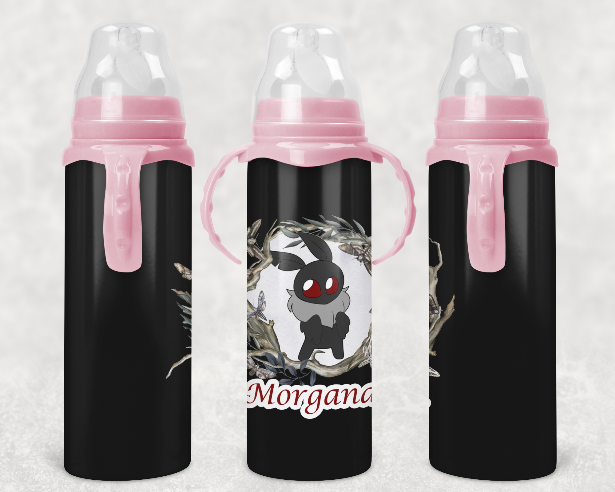 Kawaii Mothman Baby Bottle Mockup