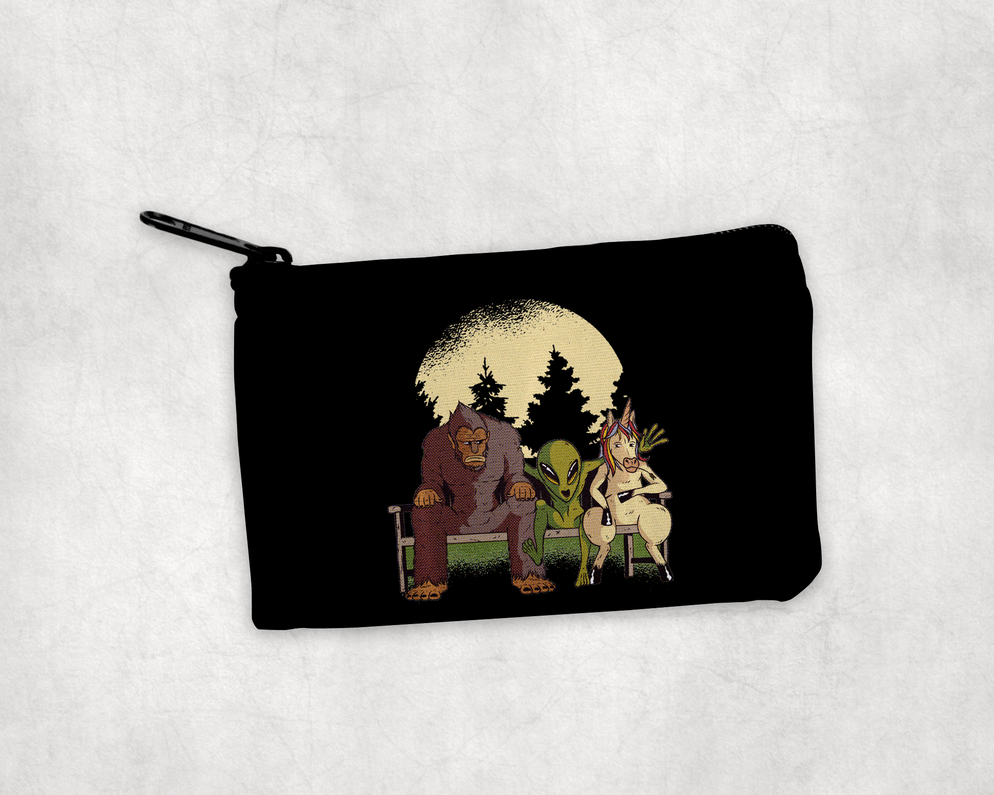 Park Bench Buddies Zipper Pouch Mockup
